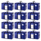 TAILI 12 Pack Dark Blue Extra Large Moving Bags, Heavy Duty Totes with Visible Window, Wrap Around Handles, Great for Space-Saving - color: Dark Blue, size: 12 Large