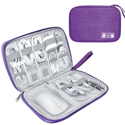 Lcsmaokin Electronics Travel Organizer,Portable Waterproof Electronic Travel Storage Bag for Small Charging Cord Storage,Charger,Small Electronics,SD Card etc,for Travel,Business -Purple - color: A-Purple, size: Single Layer