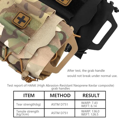 SABADO Rapid/Quick Deploy First Aid Kit Pack Tactical IFAK Pouch Two-Piece System Med Roll Carrier Hypalon Handle Outdoor Sport Hunting Bag - color: Ranger Green-87