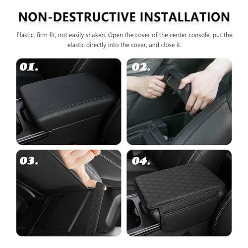 Stacool Upgraded Car Center Console Cover,Microfiber Leather Car Armrest Cover Cushion with 2 Storage Bags,Universal Car Armrest Storage Box (Turquoise) - color: Turquoise