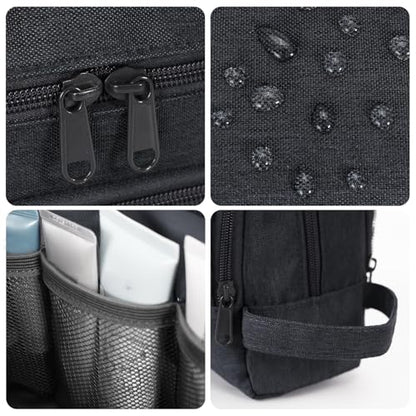 Toiletry Bag for Men Hanging Dopp Kit Water Resistant Shaving Bag Small Toiletry Bag for Traveling (Denim Pure Black) - color: Denim Pure lack