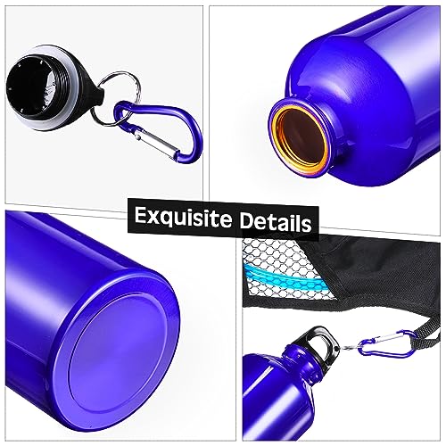 CHENGU Aluminum Water Bottle 20 oz Reusable Bottles Lightweight Leak Proof Aluminum Sports Travel Bottles with Twist Cap Buckle for Gym, Hiking, Cycling, Camping, Fishing - color: Blue