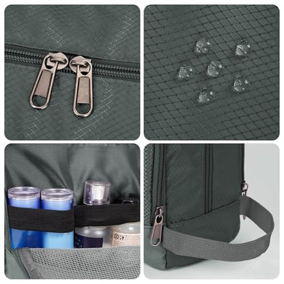 Toiletry Bag for Men Hanging Dopp Kit Water Resistant Shaving Bag Small Toiletry Bag for Traveling (Pure Gray) - color: Pure Gray