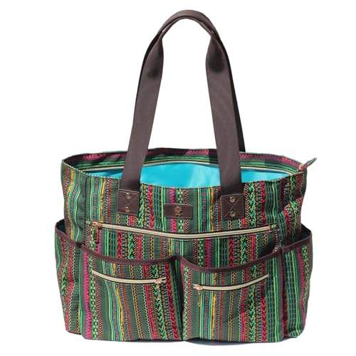Weekender Bag Carry On Bag Overnight Tote Travel Duffle with 13 Pockets for Travel,Work，Gym,Beach,Teacher,Nurse - color: Green