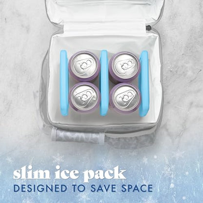 Cool Coolers By Fit & Fresh 4 Pack Slim Ice Packs, Quick Freeze Space Saving Reusable Ice Packs for Lunch Boxes or Coolers, Blue - color: Blue (4 Pack)