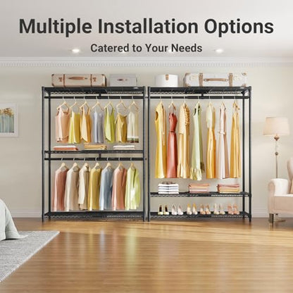 VIPEK X1 Plus Expandable Reach-in Closet Adjustable from 2'8" to 4'6" with Adjustable Shelves and Hanger Rods Clothes Rack Heavy Duty, Metal Clothing Racks Portable Walk-in Closet, Black - color: Black, size: X1 Plus