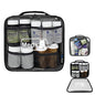 Medium Travel Pill Bottle Organizer, Clear Medicine Bag, 2 Zipper Compartments with Divider and Mesh Pockets, Easy View of Medications, Medical Supplies, and Toiletries, PVC - Black - color: - Pvc Black, size: M (Pack of 1)