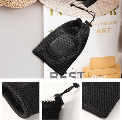 10pcs Nylon Mesh Drawstring Bag, 6 x 4 Inch Small Storage Pouch String Bags for Mini Stuff MP3 Charger Earphone Key, Travel Kit Organizer for Lipstick Cosmetic Jewelry, Black