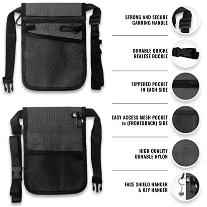 ASA TECHMED Nurse Utility Belt – Complete Medical Belt Utility Kit, Pro Pack Pocket Organizer Pouch Hip Bag for EMT, CNA, NP, PA, Student, Gray - color: Gray