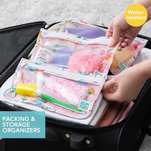 Bumkins - Waterproof Wet Bag, Wet/Dry Clutch & Clear Travel Bags - For Beach, Baby, Travel, Cloth Diapers, Pump Parts, Pool, Gym, Toiletries - Reusable & Easy to Clean - Cowgirl Boots - 5 Pack - color: B3 Cowgirl Boots 5pc