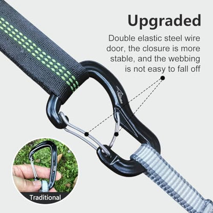 Heavy Duty Carabiner Clip Hook 8KN (1763 lbs), 2 PCS Ultra-Light Aluminum Caribeaners with Double Door D Ring Shape, for Hammock, Camping, Hiking, Backpacking, Dog Leash, Keychain Clip - style: 2Black+2Orange