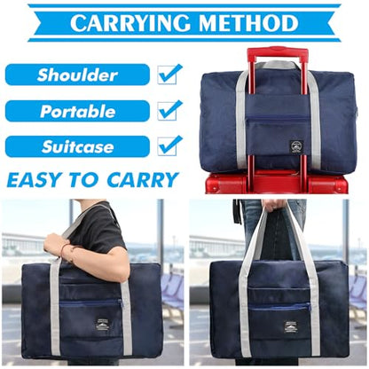 Travel Bag 36 Packes Carry on Luggage Foldable Duffel Bag Sports Gym Bag Weekender Overnight Bag Water Resistant Nylon Travel Duffel for Men Women - color: 12Blue 12Green 12Red