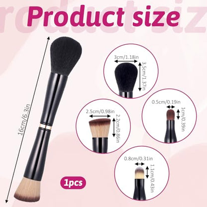 Travel Makeup Brushes 4 in 1 Makeup Brush Retractable Makeup-Brush Set Double Ended Makeups Brushes Set with Case Powder Foundation/Blush Eyeshadow Concealer Brush for Liquid Cream Powder
