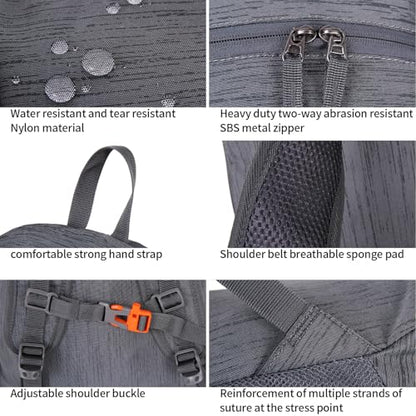 FENGDONG 35L Lightweight Foldable Waterproof Packable Travel Small Hiking Backpack Daypack for men women - color: A6-dark Gray