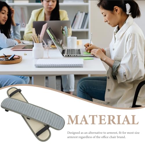 Uonlytech Chair Armrest Cover 17.91X3.74X1.77In Plush Office Chair Armrest Protector with Anti-Slip and Detachable Design for Comfortable Desk Seating