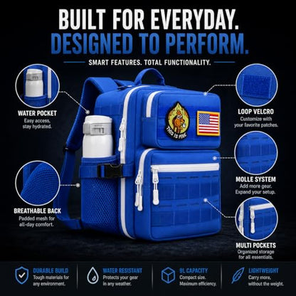 9L Mini Tactical Backpack for Men Women,Small Military Tactical Backpack for Sport,Gym,Hiking,Travel,Camping (Navy Blue) - color: Navy Blue