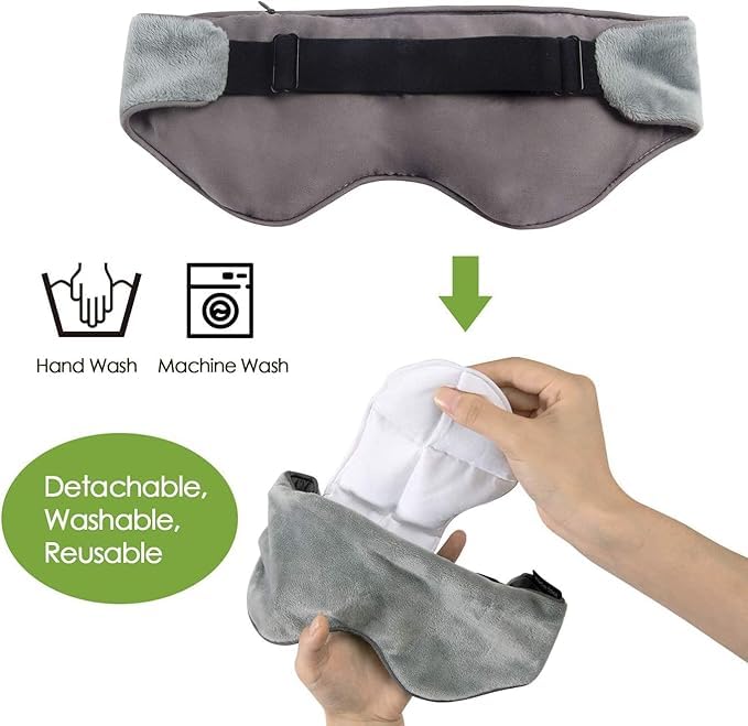 Sivio Weighted Eye Mask for Sleeping, Cooling & Cozy Reversible Blackout Sleep Mask for Women & Men, Microwave Freezable Heavy Blindfold for Airplane, Travel, Meditation, 0.55lb, Grey - color: Grey
