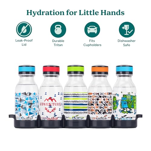 REDUCE WaterWeek Refillable Water Bottles, 14 oz - Includes 5 WaterWeek Leak Proof Tritan Reusable Water Bottles - Includes Fridge Tray - Navigate - color: Navigate, size: 14 Ounces