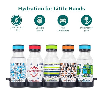 REDUCE WaterWeek Refillable Water Bottles, 14 oz - Includes 5 WaterWeek Leak Proof Tritan Reusable Water Bottles - Includes Fridge Tray - Navigate - color: Navigate, size: 14 Ounces