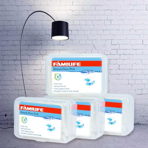 FAMILIFE Floss Picks, 200 Count Unflavored Dental Floss Cleaner, Tooth Picks Flossers with 4 Travel Handy Cases, Helps to Fight Tooth Decay and Keep Your Teeth Clean, Sticks for Family - color: Unflavored 200 Pcs