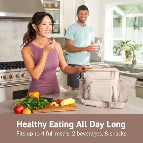 Bentgo Prep Deluxe Insulated Multimeal Bag - Lunch Box Bag, Holds 5 Meals, Premium Insulation up to 8 Hrs, Durable, Water-Resistant - Large Capacity For Adult Meal Prep (Sand) - color: Sand