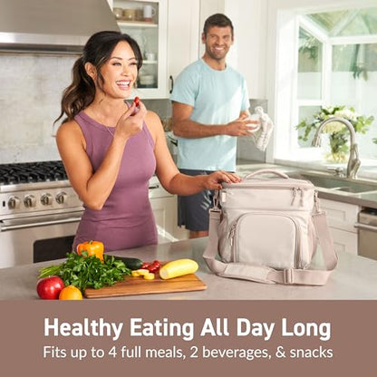 Bentgo Prep Deluxe Insulated Multimeal Bag - Lunch Box Bag, Holds 5 Meals, Premium Insulation up to 8 Hrs, Durable, Water-Resistant - Large Capacity For Adult Meal Prep (Sand) - color: Sand