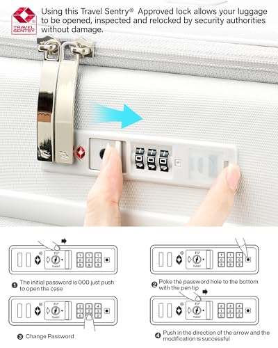 Hanke 20 Inch Expandable Carry On Luggage with Cup Holder 22x14x9 Airline Approved, Top Opening Hard Shell Suitcases with Wheels, Carry-On Travel Suitcase Trunk Luggage with Lock, Smoke White - color: Smoke White, size: Expandable 20 Inch