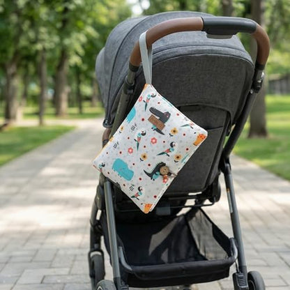 HAMUR Baby Diaper Bag Organizer – Compact & Foldable Stroller Pouch for Newborn Essentials | Travel-Friendly | Fits Boys & Girls (Animal) - color: Animal