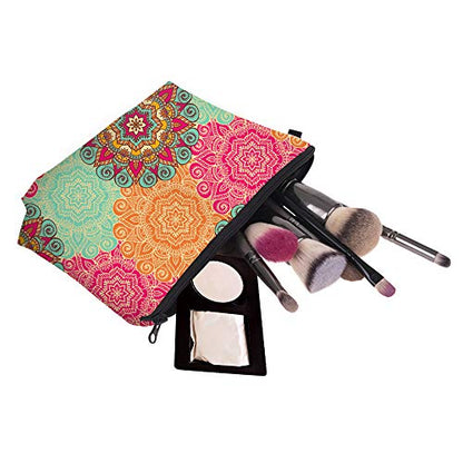 Deanfun Cosmetic Bag for Women, Mandala Flowers Waterproof Makeup Bags Roomy Toiletry Pouch Travel Accessories Gifts (51560) - color: 51560