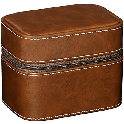 Gift Set 6 Slot Leather Watch Box with Valet Drawer - Luxury Watch Case Display Organizer, Microsuede Liner, Locking Jewelry Box, Mens Storage Boxes Holder Large Glass Top (Tan/Brown Gift Set) - color: 6 Slot - Tan/Brown Gift Set