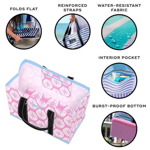 SCOUT Original Deano Tote - Durable Lightweight Open Top Beach, Pool & Lake Bag, Inside Zip Pocket, Folds Flat - color: Ikant Belize