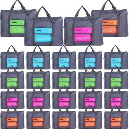 INVODA Travel Bag 24 PCS Foldable Duffle for Women and Men Lightweight Luggage Bag Personal Item Bag for Airlines Weekender Overnight Tote Carry on (24PCS) - color: 24PCS