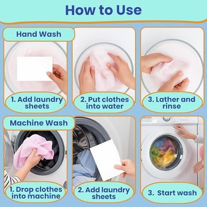 Travel Laundry Detergent Sheets with Travel Laundry Bag and Portable Clothesline – Laundry Detergent Sheets 60 count, Foldable Laundry Bag & Heavy Duty Clothesline for Hotels, Cruises & Trips
