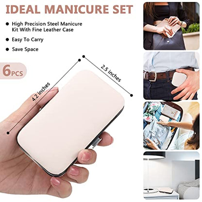 Hanaive 6 Set Manicure Set 48 Pcs Nail Clippers Pedicure Kit Gift for Fathers Day 8 in 1 Stainless Steel Grooming Kit Professional Nail Care Tools with Luxurious Travel Case for Men Women(Rose Gold) - color: Rose Gold