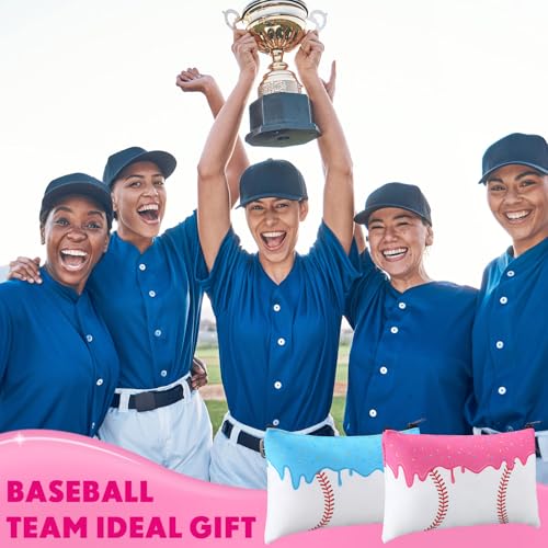 Eccliy 20 Pcs Ice Cream Drip Baseball Makeup Bags 8 x 5 Inch Baseball Cosmetic Bags Bulk Toiletry Pouch with Zipper Canvas Gifts for Women Team Players Sport Supplies - size: 8 x 5 Inch, style: Cream Baseball