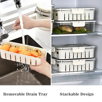 2Pack Divided Veggie Tray with Lid and Handle 4 Compartment Serving Tray with Dividers Portable Travel Snack Storage Containers Stackable Snackle Box Charcuterie Container for Fruit,Vegetable,Salad - size: 2 Pack-4 Compartment