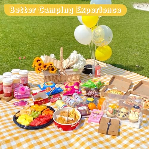 Portable Picnic Blanket, Waterproof Sandproof Foldable Outdoor Mat with Handle for Beach, Camping, Hiking, Travel, and Family Concerts (Yellow) - color: Yellow