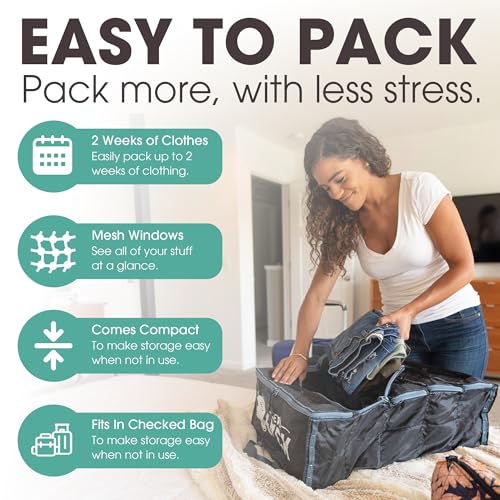 Pack Gear Hanging Carry-On Organizer - Our Standard Hanging Luggage Organizer Fits Any Carry On - Our Packing Cubes For Travel Use Mesh Windows to Make Finding Clothes Easy (Green, S) - color: Green, size: Small (Carry-On)