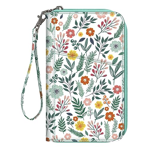 Fintie Family Passport Holder Wallet, RFID Blocking Travel Document Organizer Clutch Bag Credit Cards Case Cover for Women Men - color: Spring
