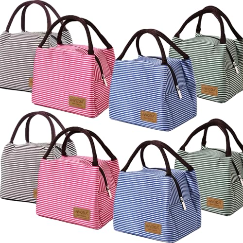 Lunch Bag Insulated Lunch Box Small Cooler Bags Portable Bento Bags Reusable Lunch Tote Bag Lunch Holder Lunch Box Bag for Work Picnic Outdoor (8 PCS) - color: 8PCS