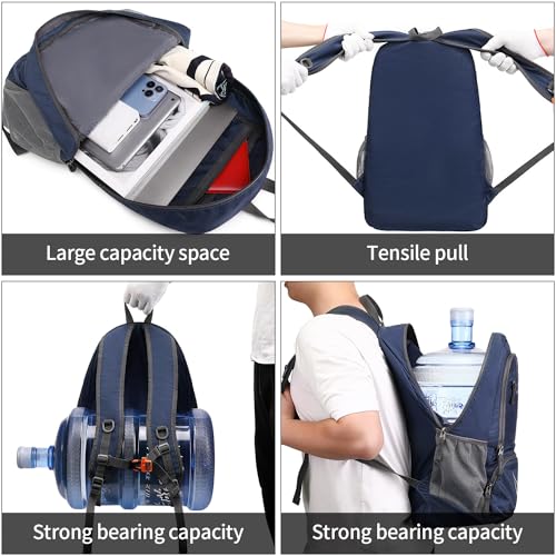 FENGDONG 35L Lightweight Foldable Waterproof Packable Travel Small Hiking Backpack Daypack for men women - color: A5-royal Blue