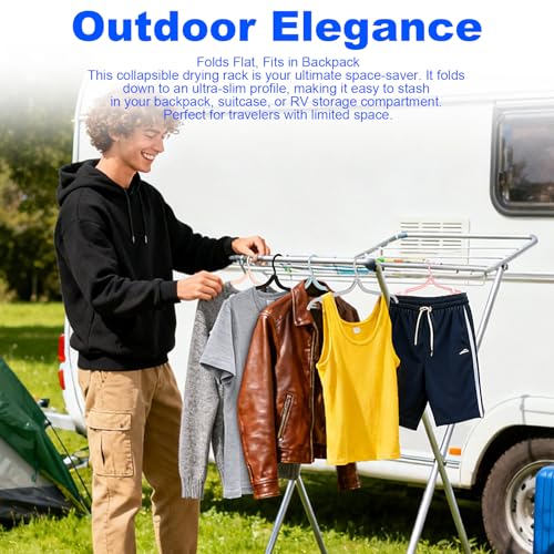 8 Pack Foldable Travel Hangers with 16 Clips & Folding Hanger - Space Saving Portable Collapsible Hooks for Cruise, RV, Hotel (Assorted Colors)