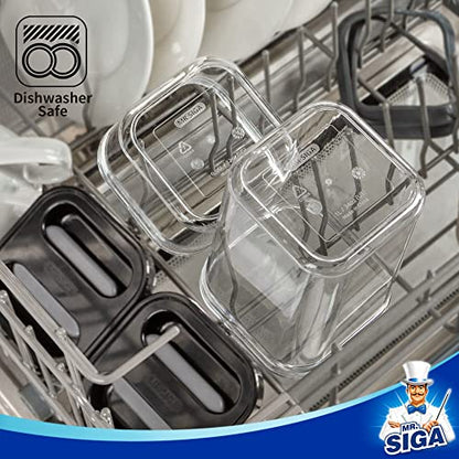 MR.SIGA 4 Pack Airtight Food Storage Container Set, BPA Free Kitchen Pantry Organization Canisters, One-handed Airtight Cereal Snack Candy Storage Containers, 1 L / 34oz, Medium, Black - color: Black