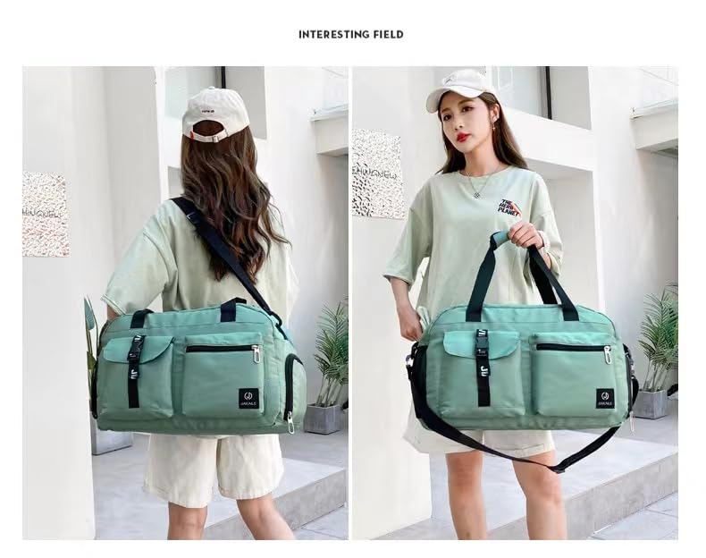 New Sports Tote Gym Travel Luggage Shopping Delivery Weekend Camping Overnight Bag (ice green) - color: ice green