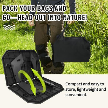 Ultralight Folding Camping Table - 2 Height Adjustable Portable Outdoor Picnic Beach Desk with Carry Bag,Compact for Backpacking,Camp,Travel,Patio - color: Black