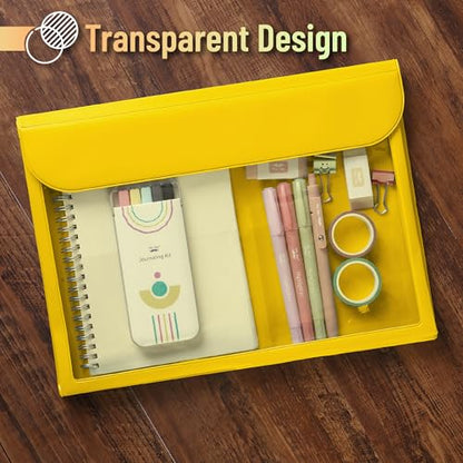 Mr. Pen File Folder - Vibrant Yellow, Letter Size, Document Folder, Clear Plastic Folder - color: Yellow