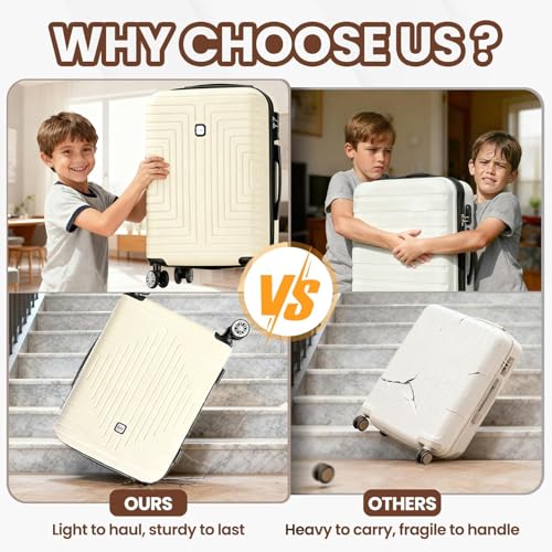 Hoteel Luggage Sets 5 Piece, 4-Year Warranty, Durable Suitcase Set with Spinner Wheels, ABS+PC Hard Shell Lightweight Luggage with TSA Lock, Large Checked Travel Suitcases, Dark Blue((20/24/28/DB/TB) - color: Dark Blue, size: 20/24/28/TB/（DB/BP）
