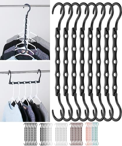 Mr. Pen- Space Saving Hangers, 8 pcs, 360° Rotating Hooks - color: Black, size: 8 Pack