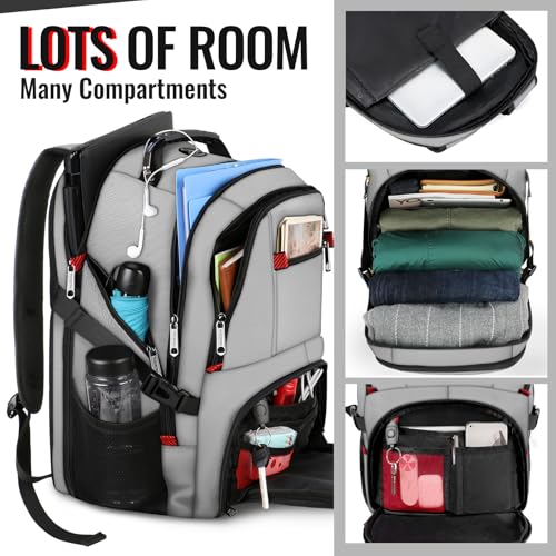 YOREPEK Large Backpack for Men, Extra Large Laptop Backpacks for Men Women, Water Resistant Travel Backpack Airline Approved Business Work Bag Fits 17 Inch Computer, Black - color: Light Grey, size: 17 Inch