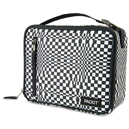 PackIt Freezable Classic Lunch Box, Checked Out, Built with EcoFreeze Technology, Collapsible, Reusable, Zip Closure With Zip Front Pocket and Buckle Handle, Perfect for School Lunches - color: Checked Out